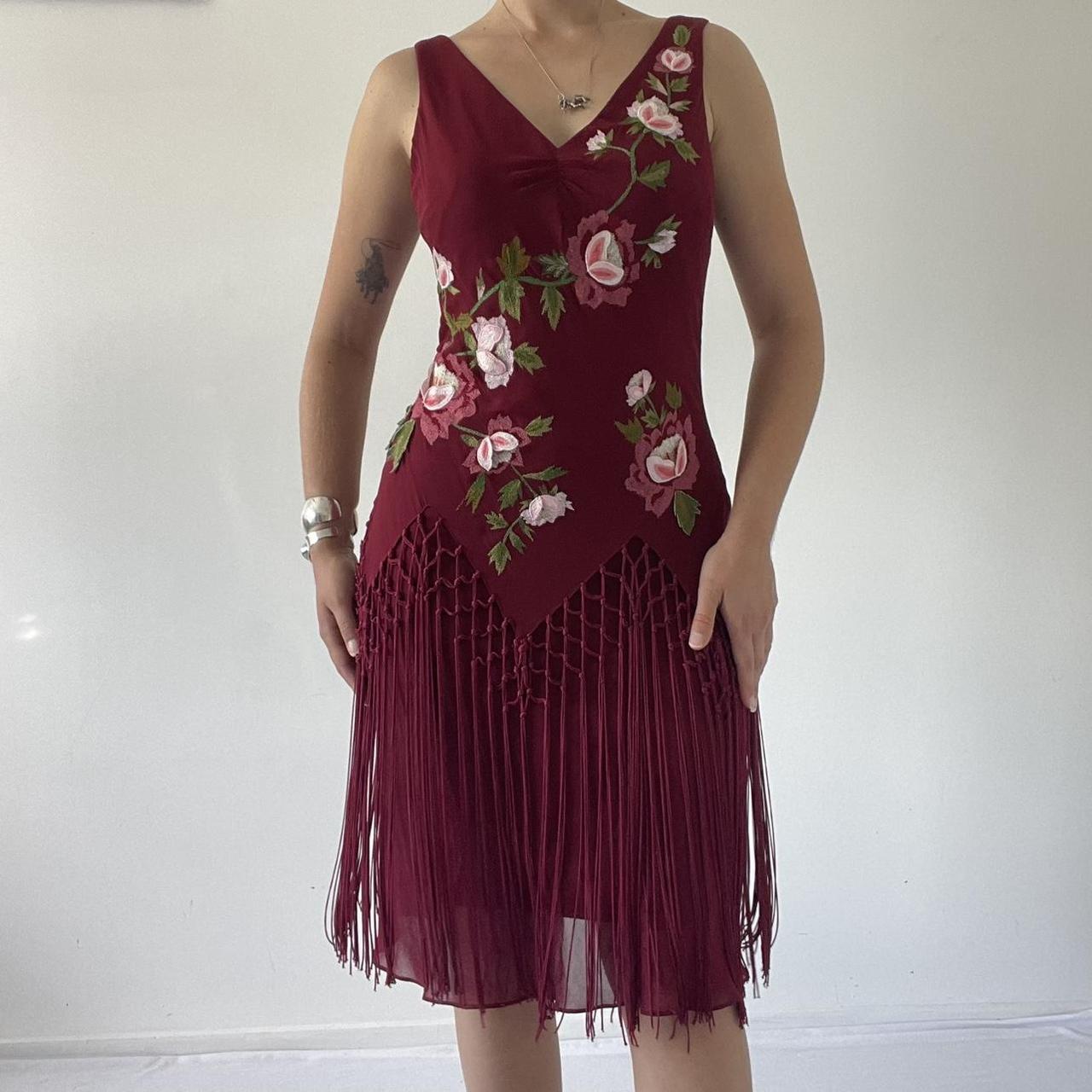 100% Silk Sue Wong Embroidered Dress