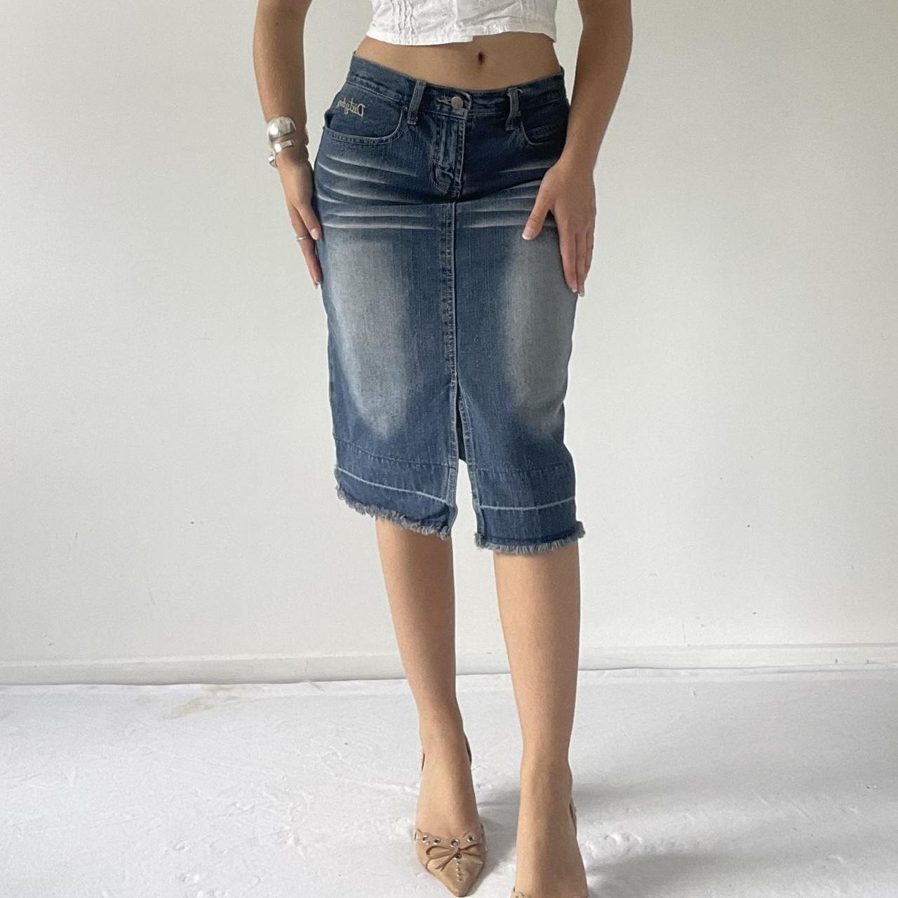 Dirty Dog Denim Midi Skirt