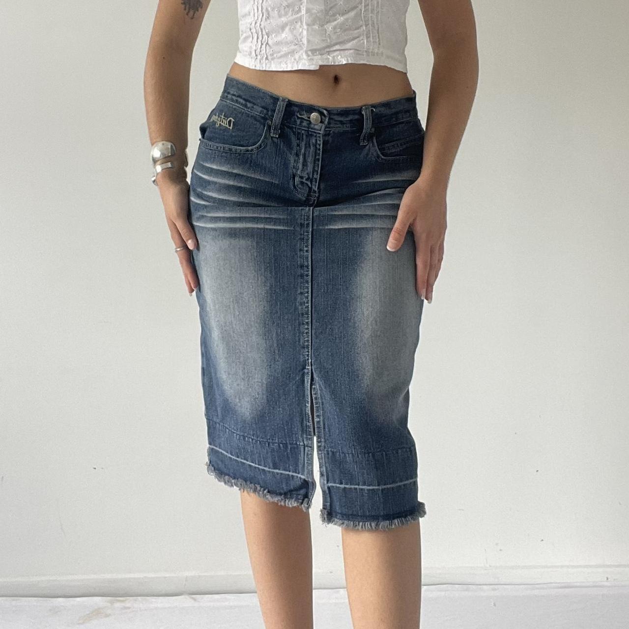 Dirty Dog Denim Midi Skirt