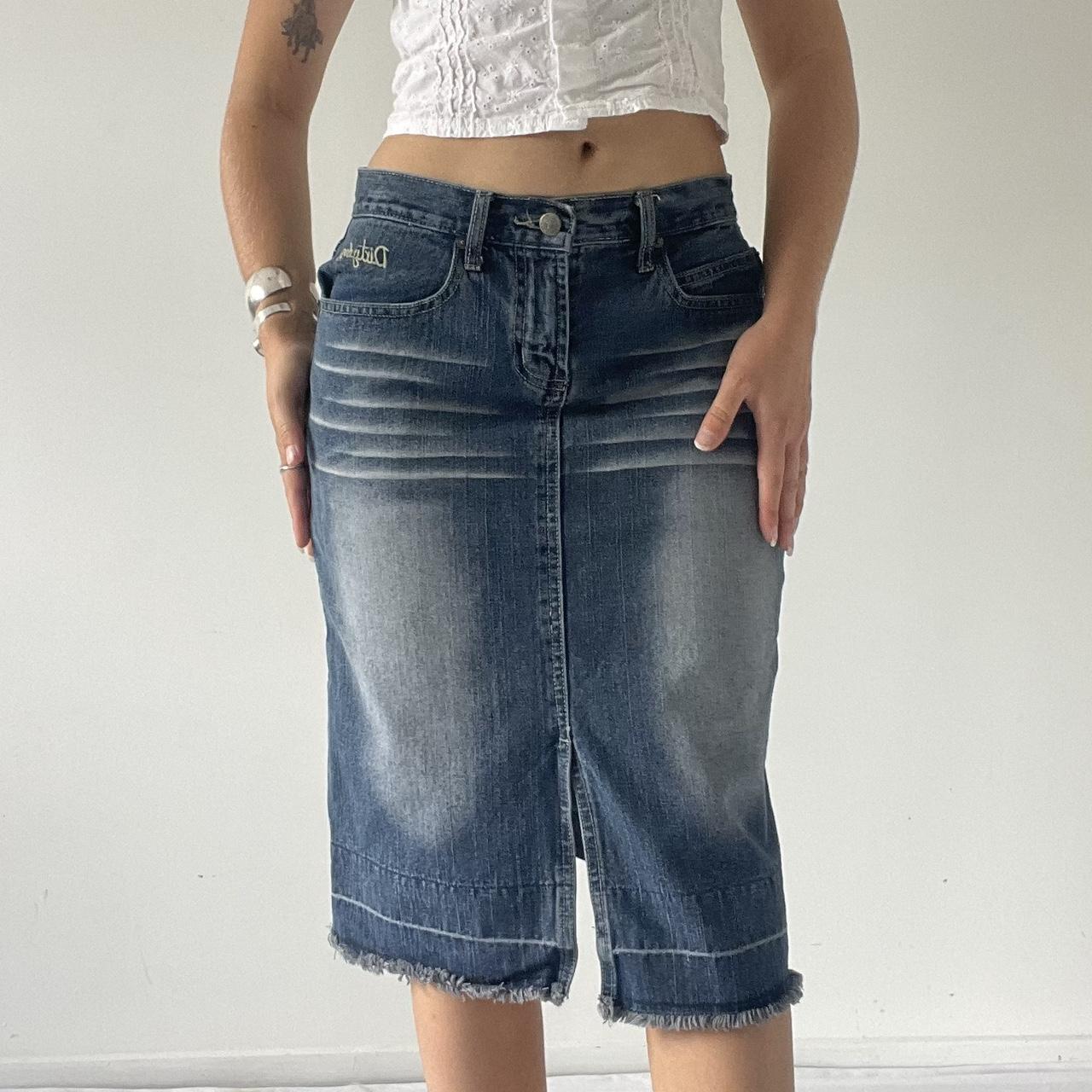 Dirty Dog Denim Midi Skirt