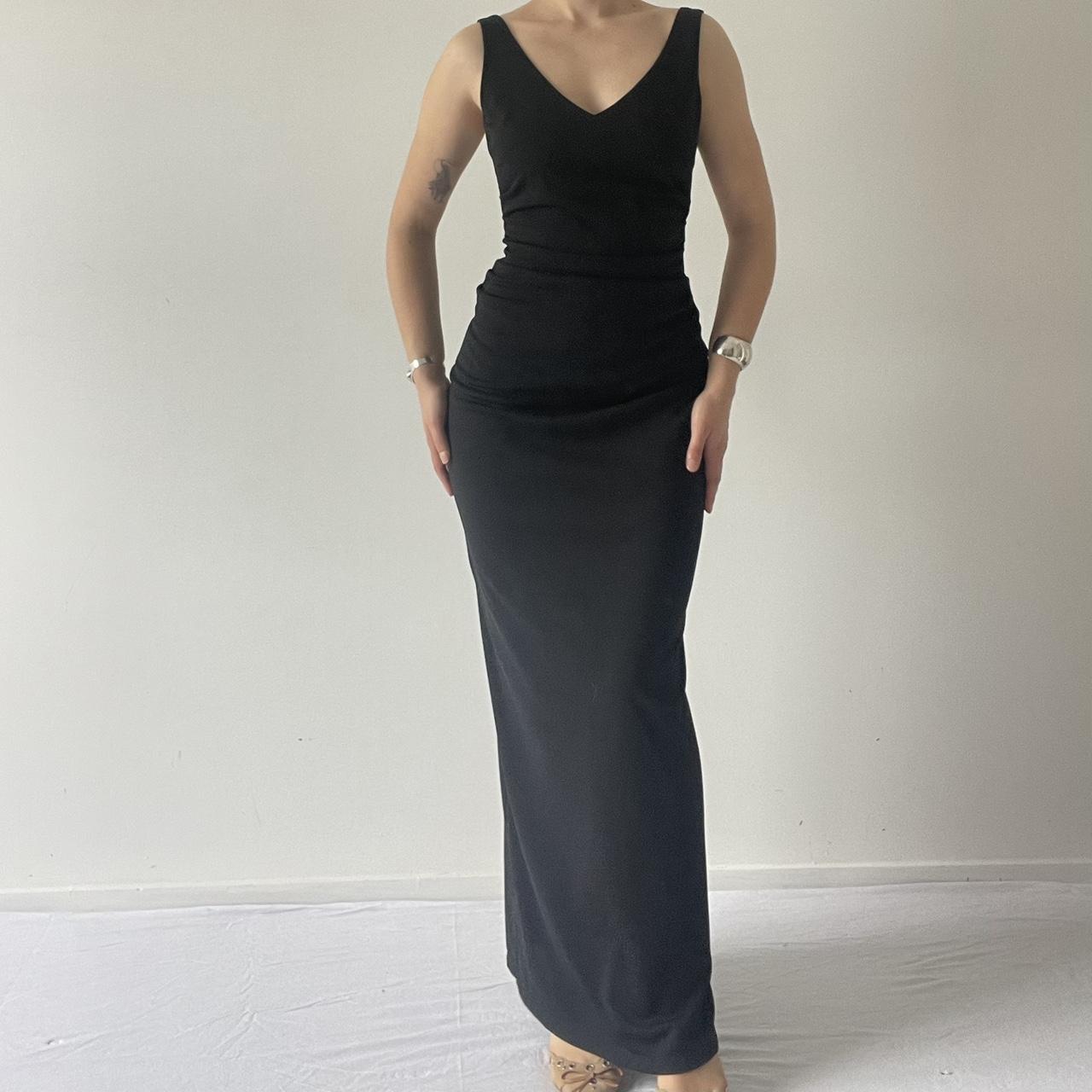 90s Max Ruched Bodycon Maxi Dress