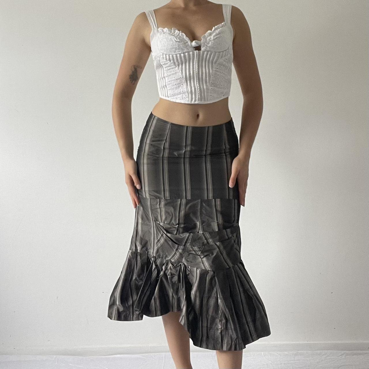 Redhead Asymmetric Plaid Ruffle Skirt | 6-8