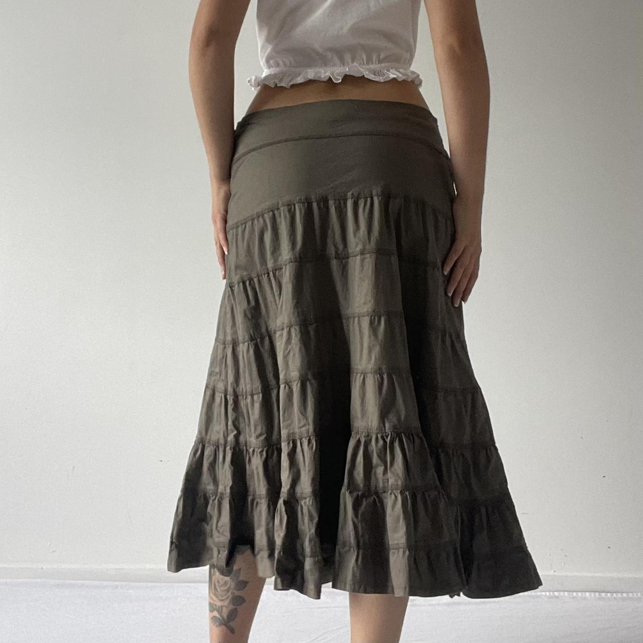 Max Khaki Tiered Ruffle Skirt | 6-12