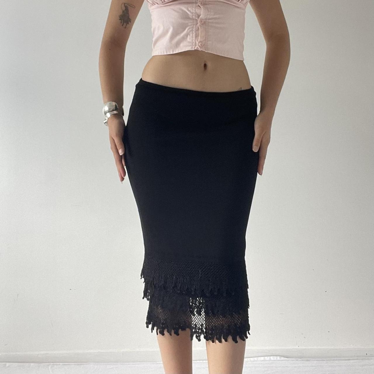 Karen Millen Knit Crochet Midi Skirt | 6-8