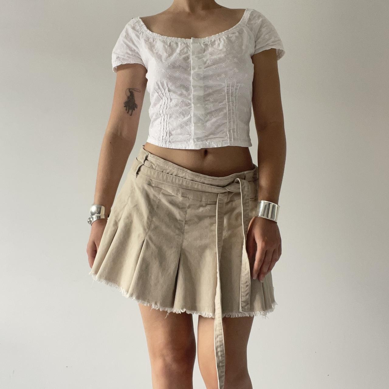 Corduroy Low Rise Pleat Mini Skirt | 12-14