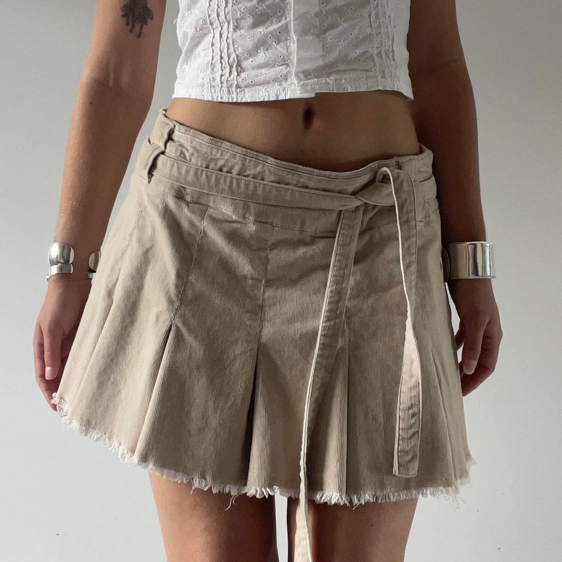 Corduroy Low Rise Pleat Mini Skirt | 12-14