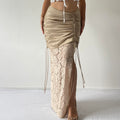 Wynn Hamlyn Ruched Lace Maxi Skirt | 6-10