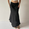 Linen Black Maxi Skirt | 6-12