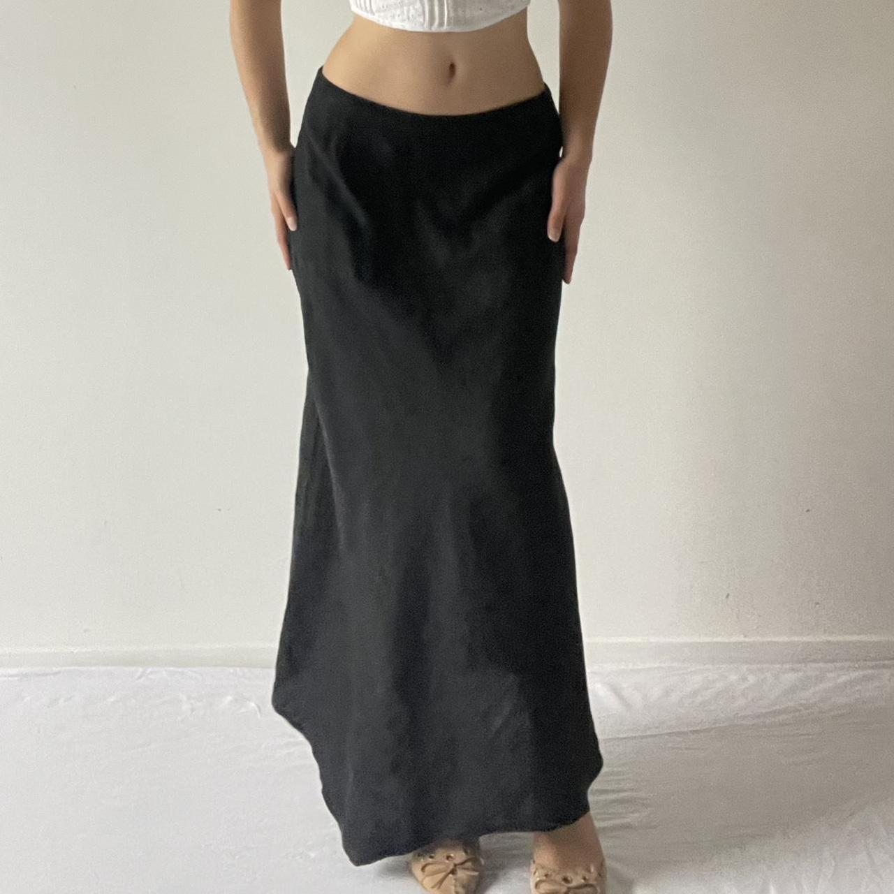 Linen Black Maxi Skirt | 6-12