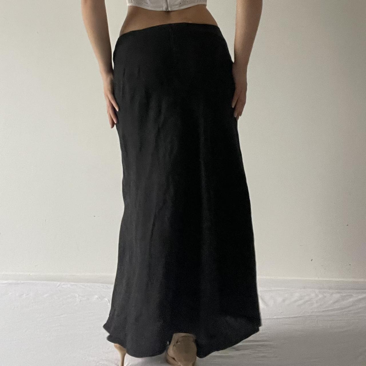 Linen Black Maxi Skirt | 6-12