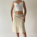 Silk Embroidered Midi Skirt | 12-16