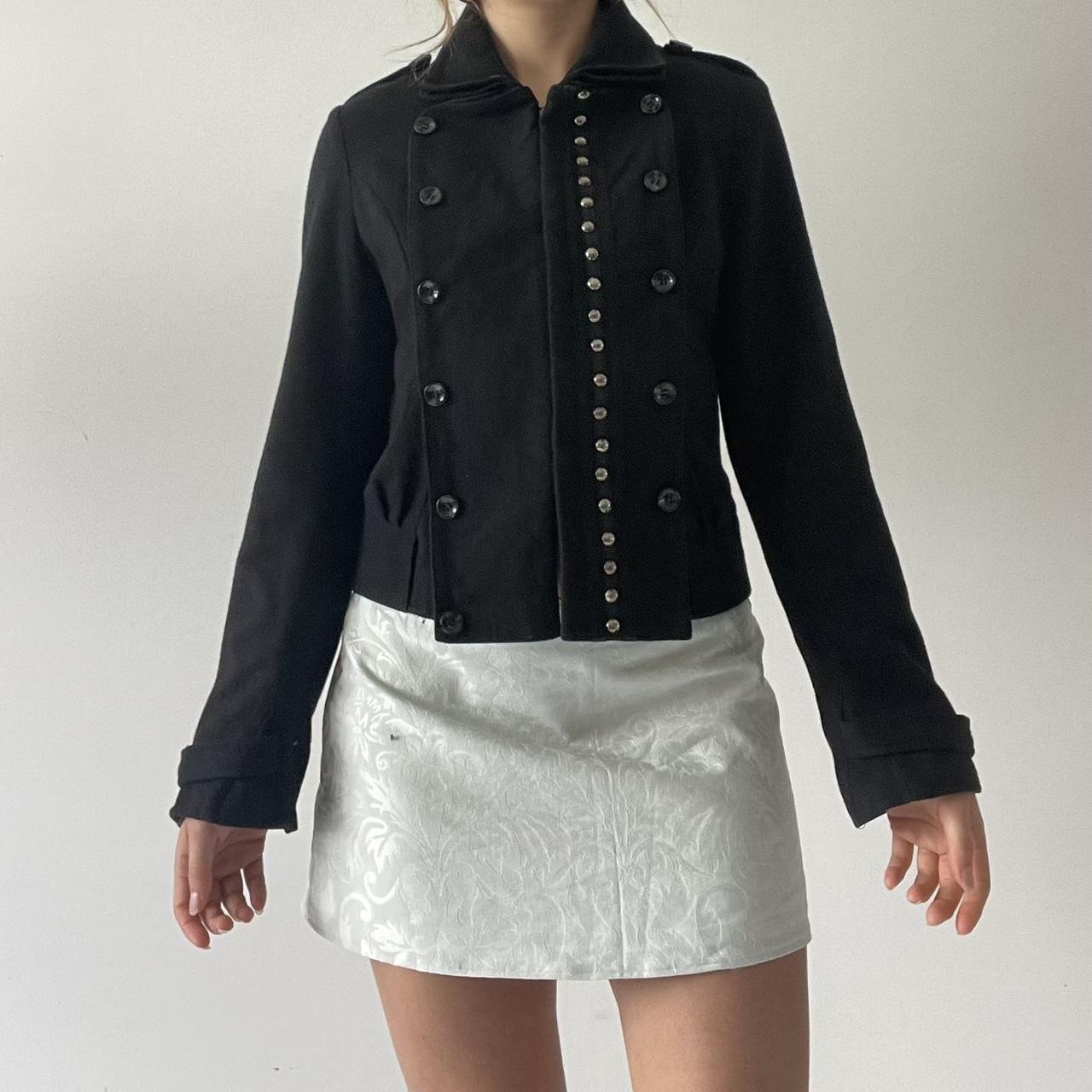 Wool Peacoat Studded Jacket | 6-8