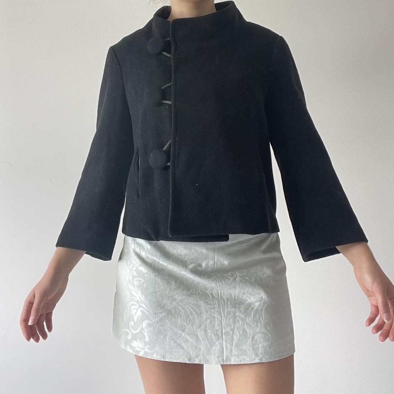 Wool Peacoat with Button Detail | S
