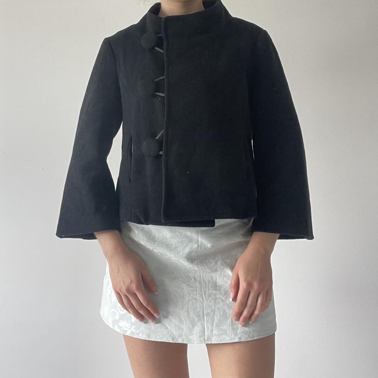 Wool Peacoat with Button Detail | S