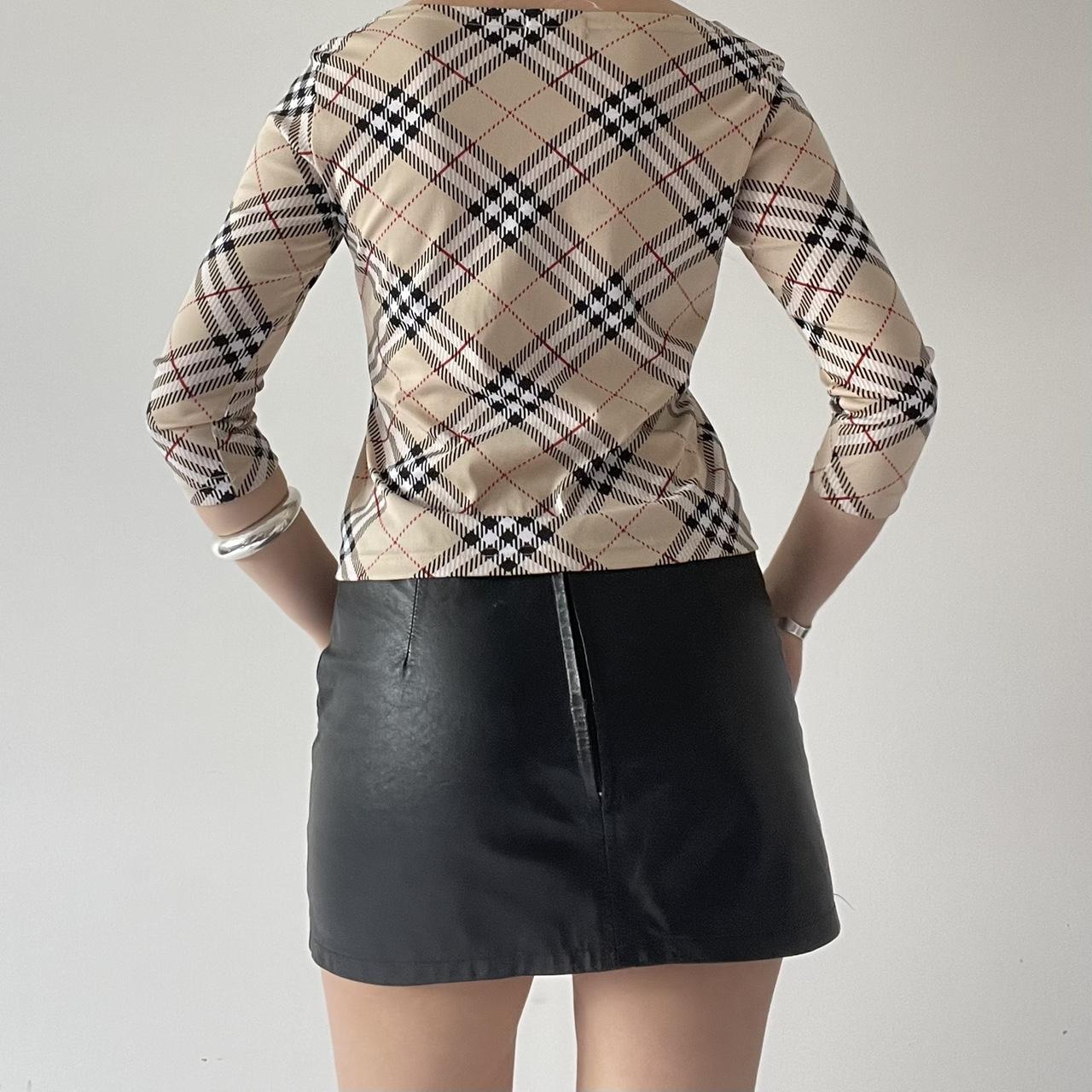 3/4 Sleeve Plaid Top