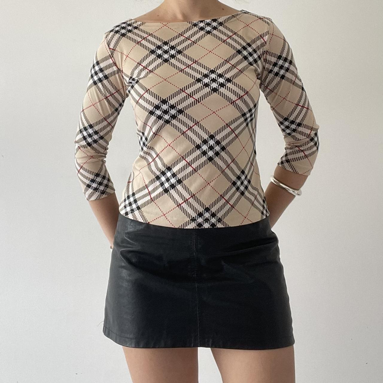 3/4 Sleeve Plaid Top