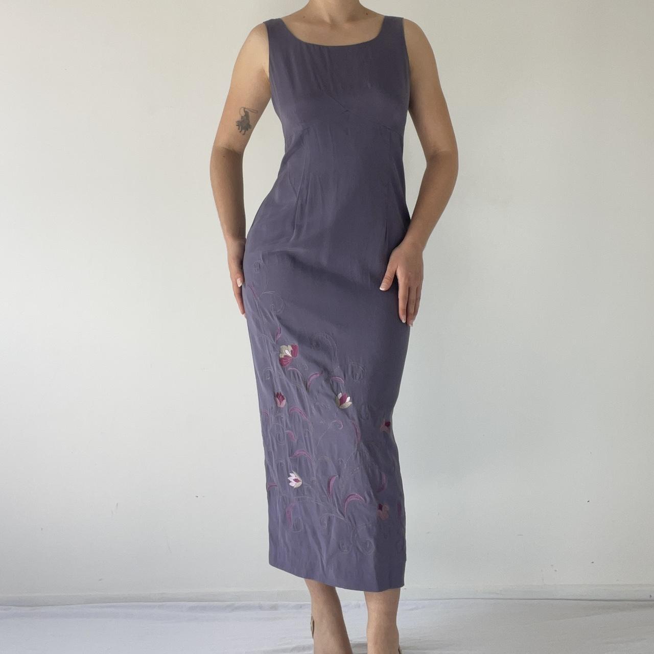 Boat Neck Embroidered Maxi Dress