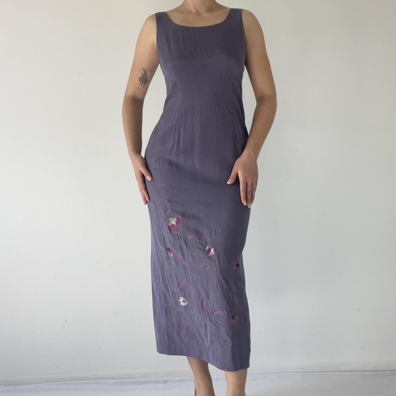 Boat Neck Embroidered Maxi Dress