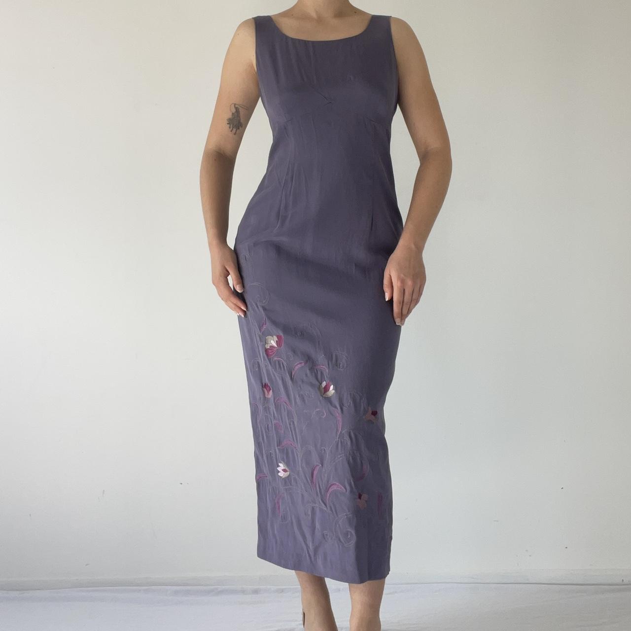 Boat Neck Embroidered Maxi Dress