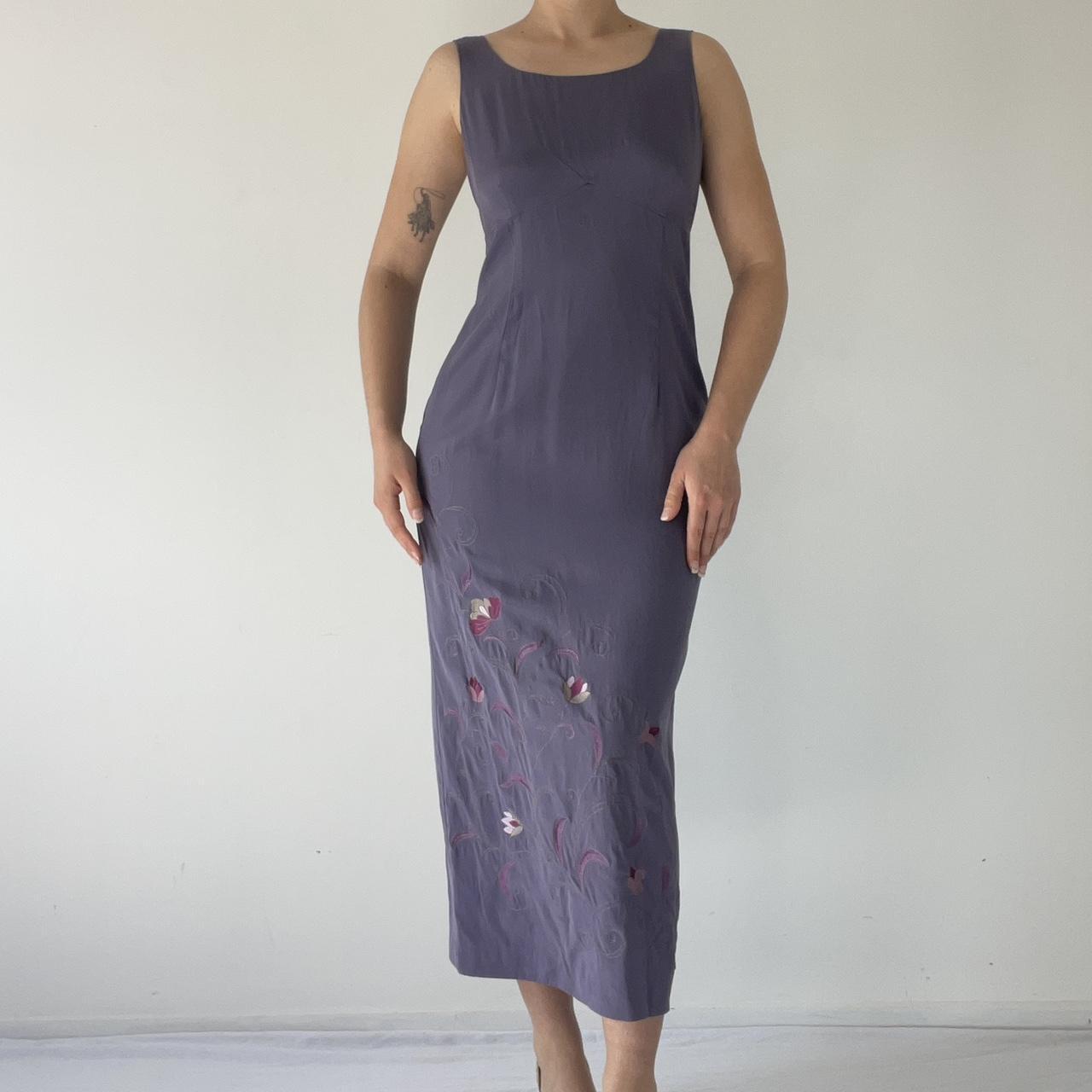 Boat Neck Embroidered Maxi Dress